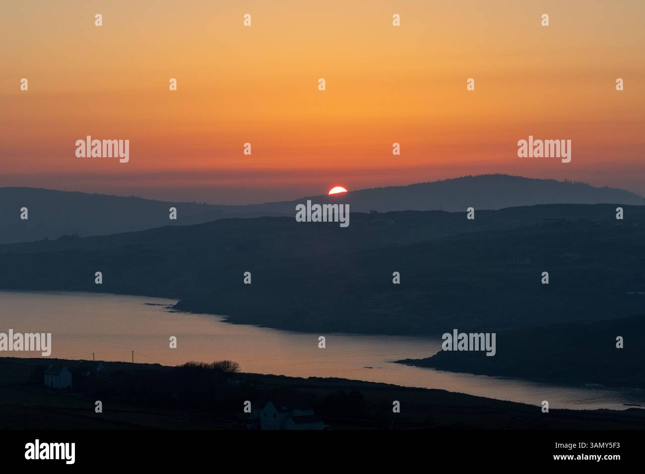 Tramonto su West Cork Irlanda Foto Stock