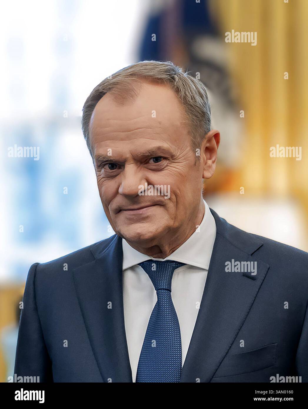 Donald Tusk. Ritratto del primo ministro della Polonia, Donald Franciszek Tusk (nato nel 1957) nel 2024 Foto Stock