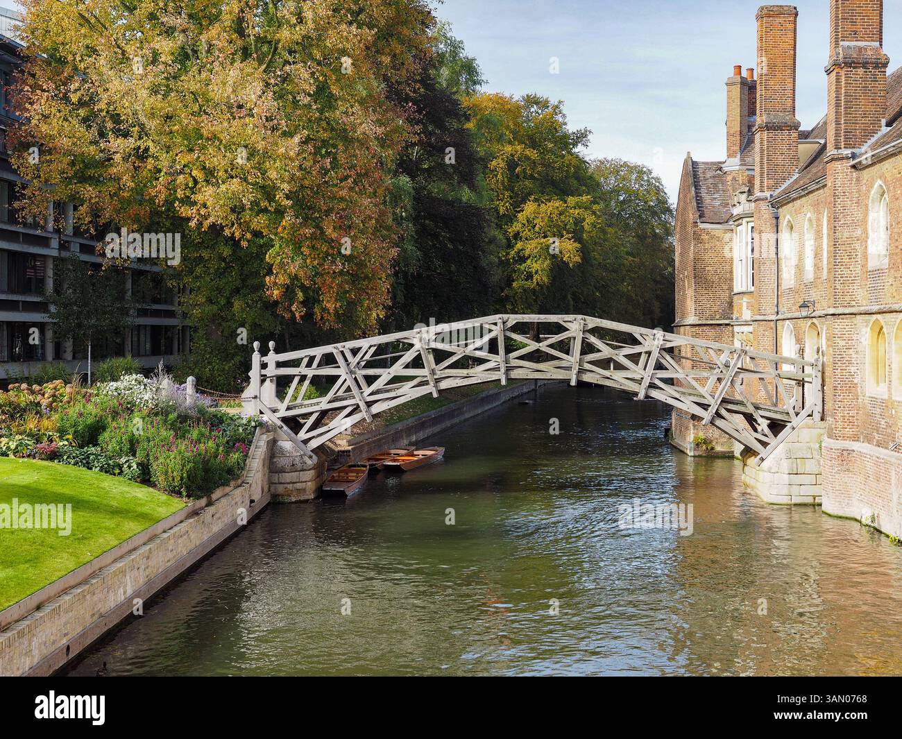 Ponte matematico sul fiume Cam a Cambridge Foto Stock
