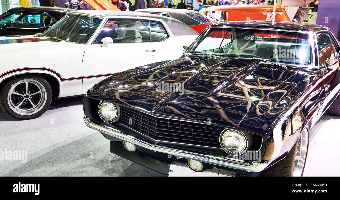 Auto retrò a una mostra Foto Stock