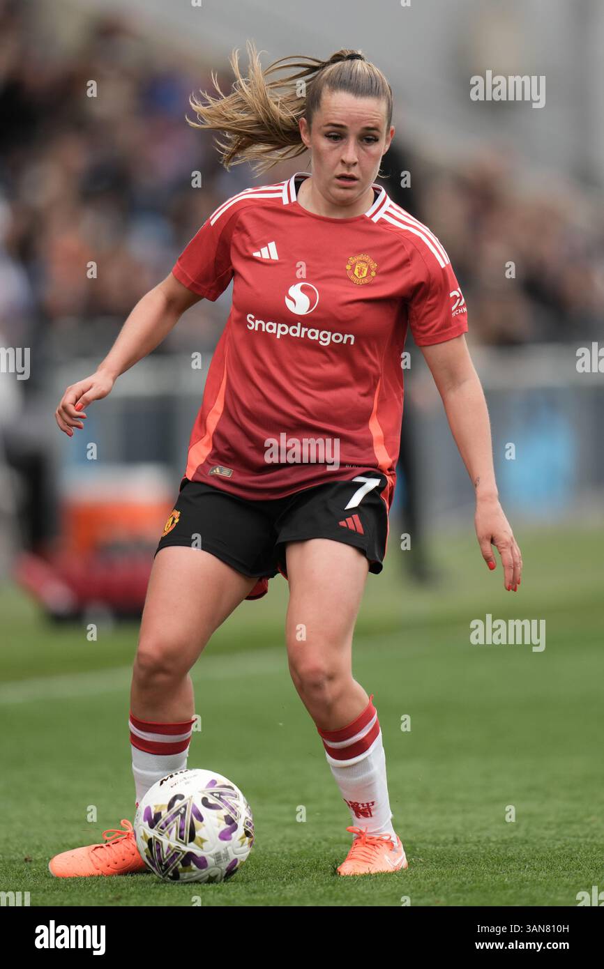 Manchester City Women contro Manchester United Women. Fa Cup femminile. 13 aprile 2025 Joie Stadium MANCHESTER INGHILTERRA - 13 aprile Ella Toone di Manchester Utd durante la semifinale di Adobe Women's fa Cup tra Manchester City e Manchester United al Joie Stadium il 13 aprile 2025 a Manchester, Inghilterra Foto Stock