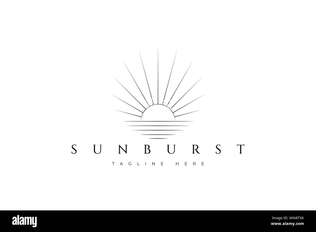 Logo Abstract minimalista con luce riflessa Sunburst Daylight Bright Nature Reflection Illustrazione Vettoriale