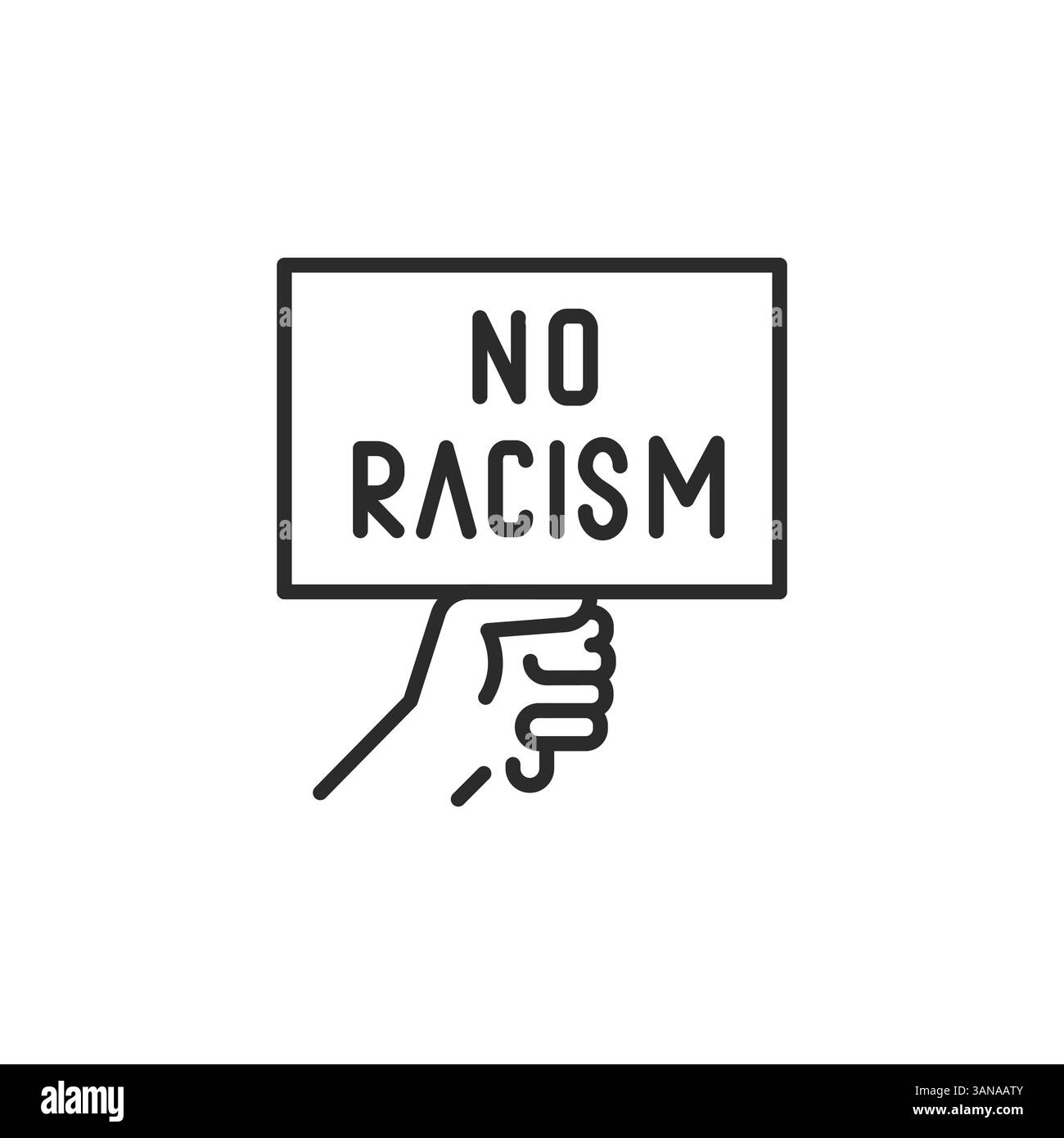 Nessuna icona tabella razzismo Illustrazione Vettoriale