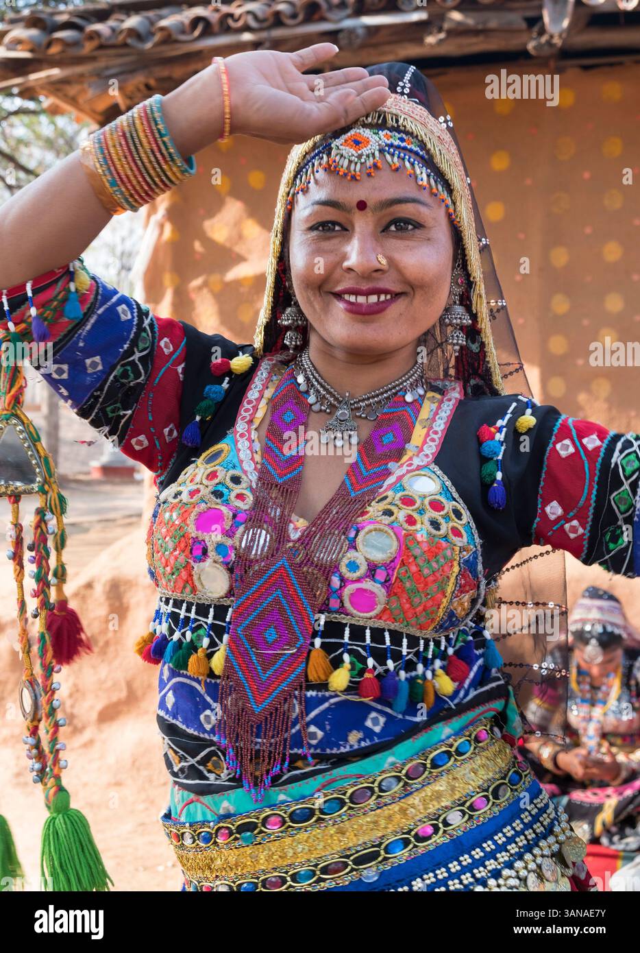 Ballerina Shilpgram Crafts Village Udaipur Rajasthan India Foto Stock