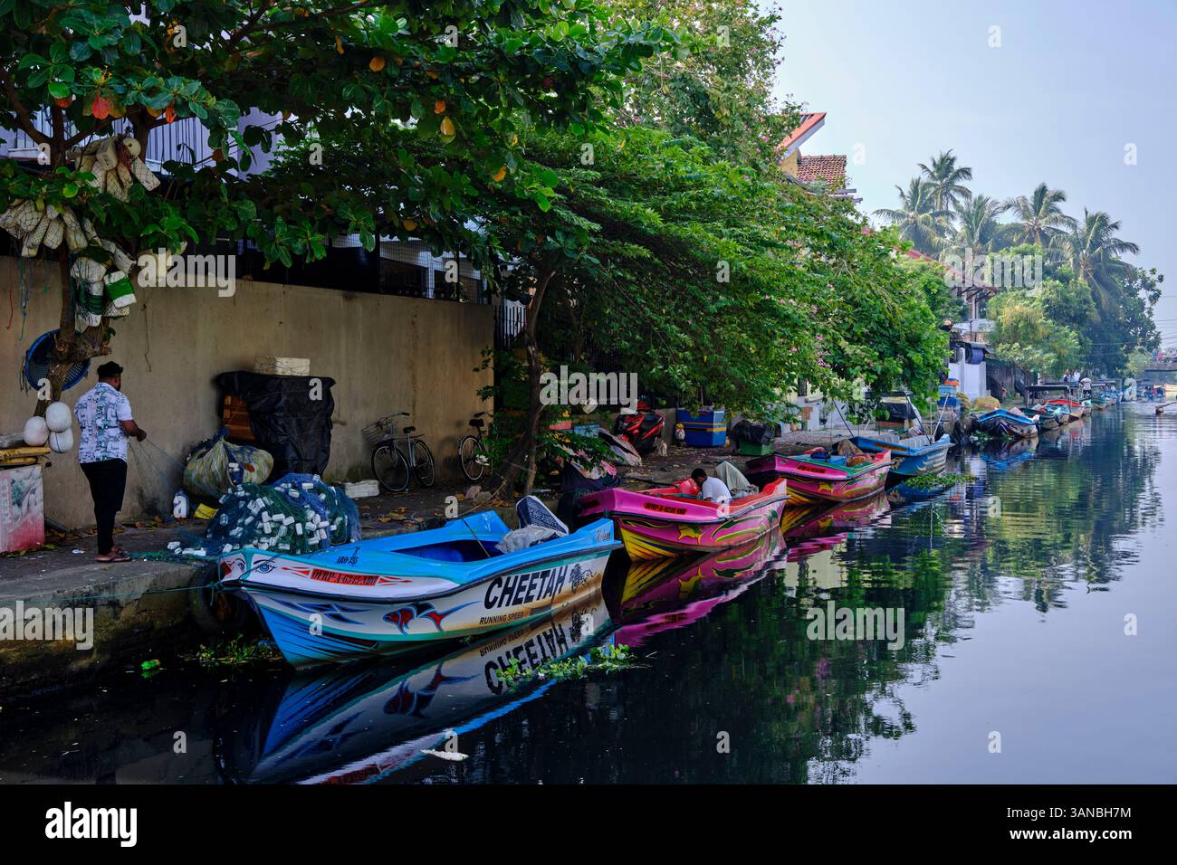 Sri Lanka, Provincia Occidentale, Distretto di Gampaha, Negombo, Canale olandese Foto Stock