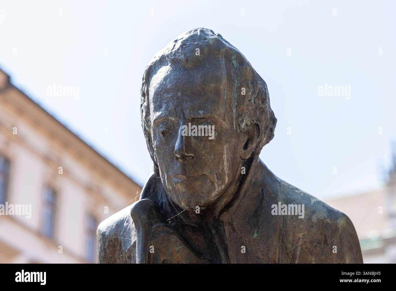Lubiana, Slovenia - 31 agosto 2024: Monumento a Gustaf Mahler famoso compositore e direttore d'orchestra austriaco boemo a Lubiana, capitale della Slovenia Foto Stock