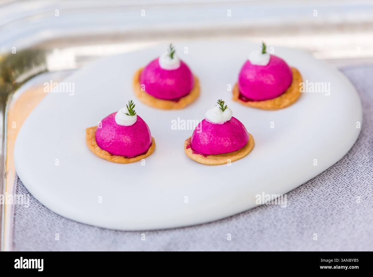 assortimento di antipasti e finger food Foto Stock