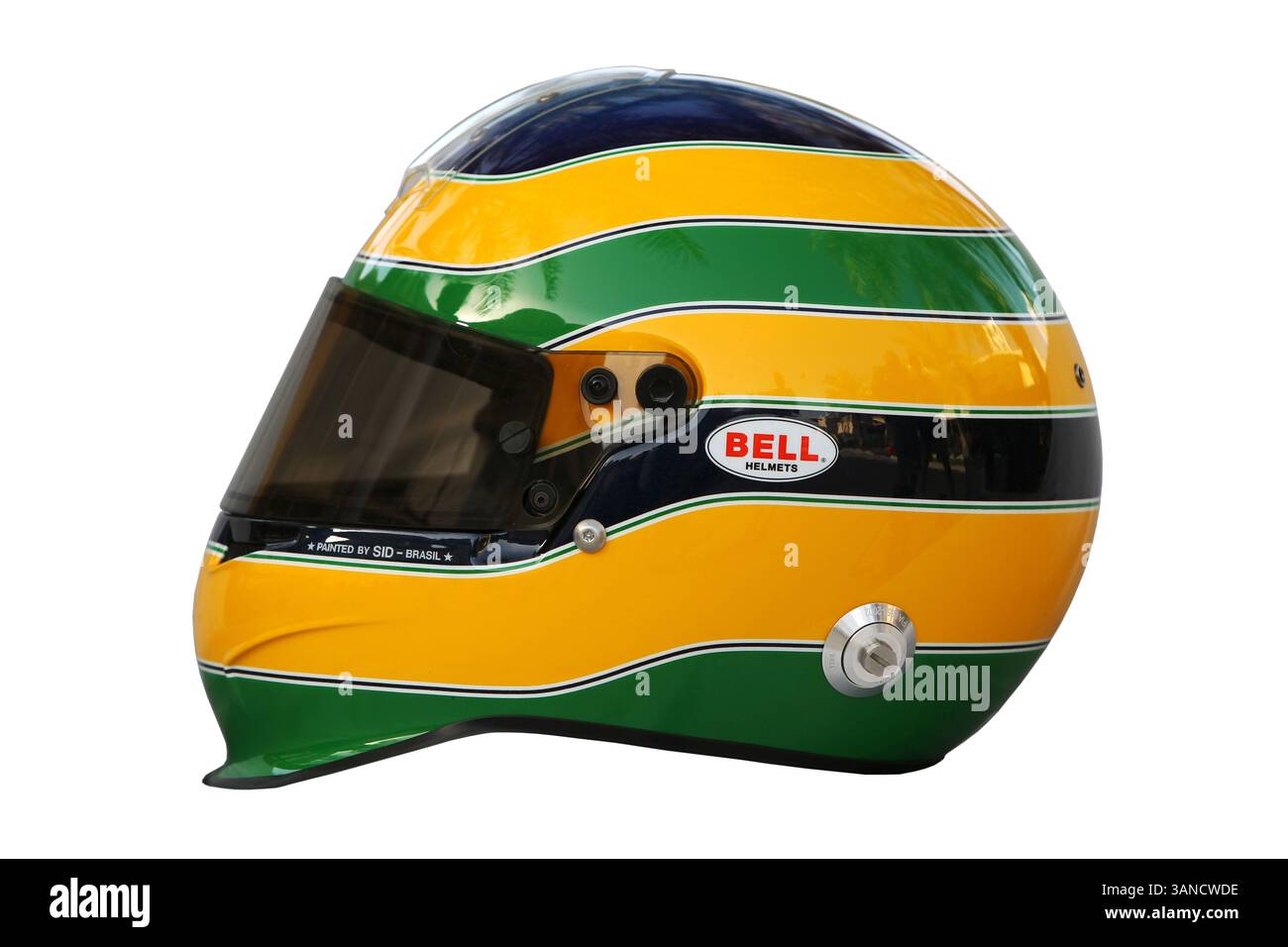 10 marzo 2010 - Sakhir, Bahrain - il casco di Bruno Senna (BRA) Hispania Racing F1 Team (HRT)..Formula 1 World Championship, Rd 1, Bahrain Grand Prix, preparativi, Bahrain International Circuit. (Credito: © Sutton Motorsports/ZUMApress.com) Foto Stock