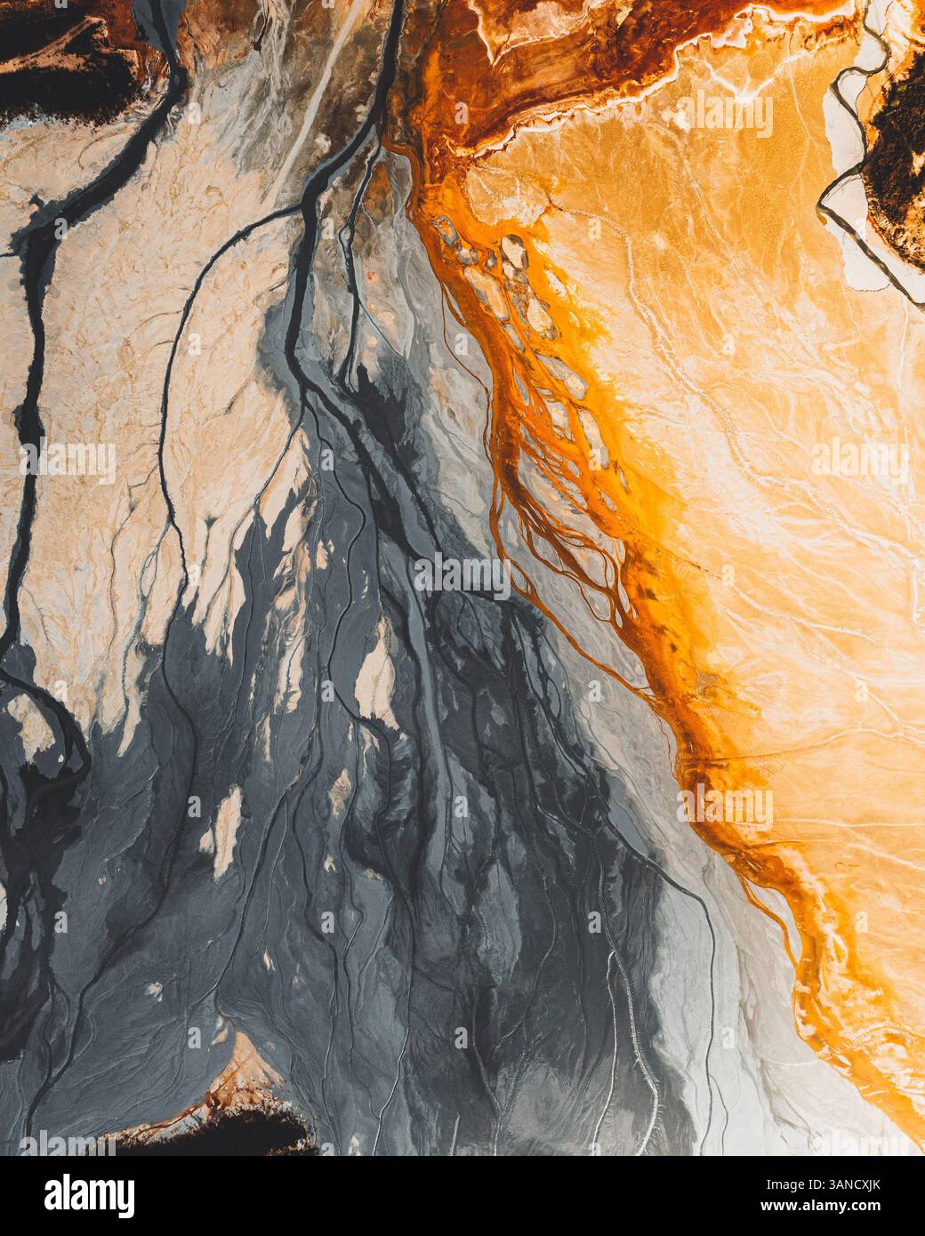 Vista aerea della miniera di rame di Minas de Rio Tinto vicino a Siviglia, Andalusia, Spagna. Foto Stock