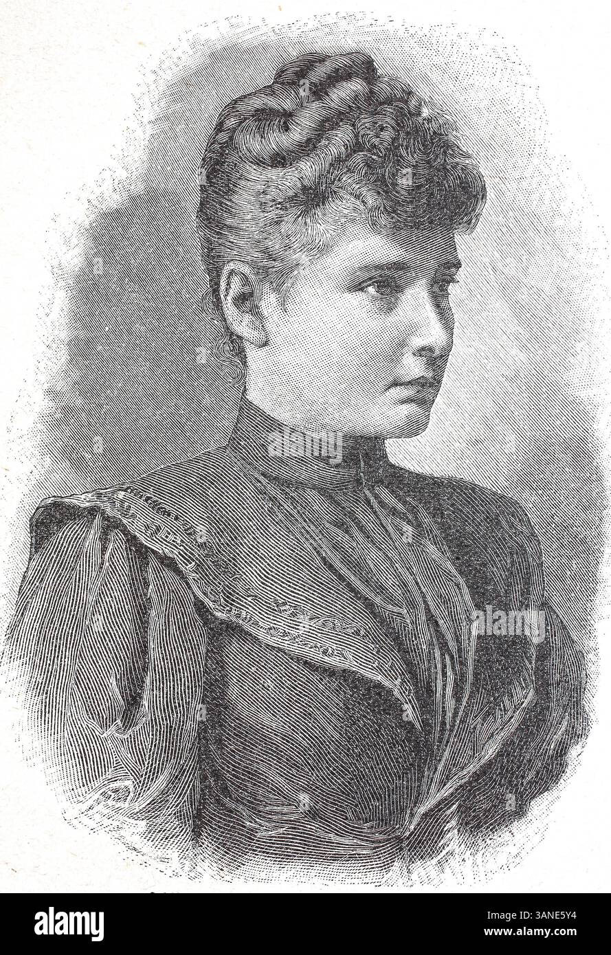 Alix d'Assia-Darmstadt, sua altezza Granducale Principessa Alix Viktoria Elena Luisa Beatrice d'Assia e del Reno, 6 giugno 1872 - 17 luglio 1918, fu Principessa Granducale d'Assia-Darmstadt, riproduzione digitale di un originale del XIX secolo, storico Foto Stock