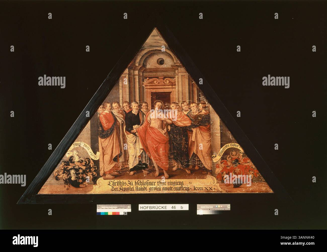 Questo dipinto, "apparizione del Cristo risorto ai discepoli", raffigura Gesù che appare ai suoi discepoli dopo la sua risurrezione. Fa parte dell'Archivio municipale di Lucerna. Foto Stock