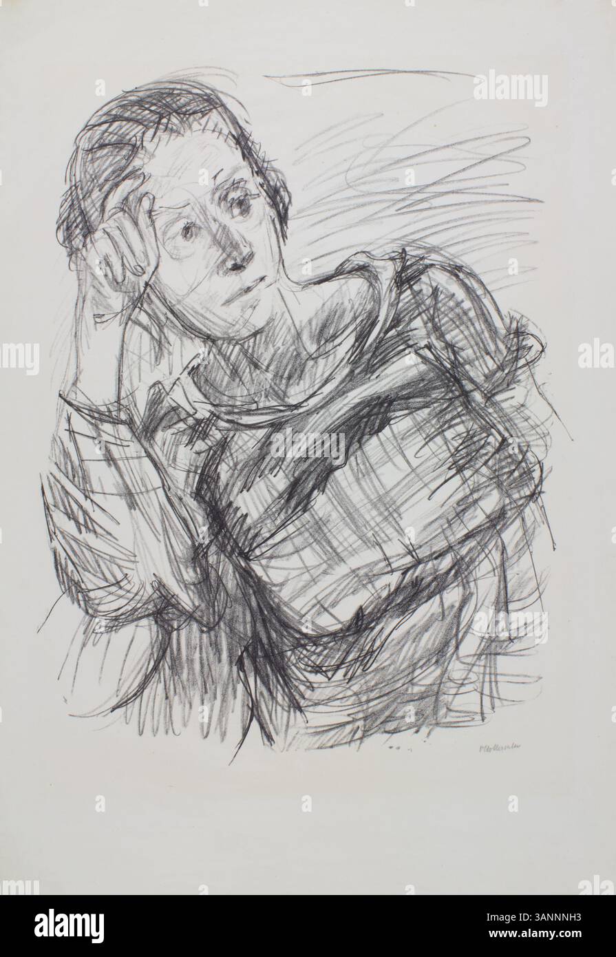 Il ritratto di Kamilla Swoboda di Oskar Kokoschka del 1920, tratto dalla serie "Variations on a Theme", mostra lo stile modernista dell'artista. Il ritratto enfatizza le caratteristiche distintive di Swoboda e la qualità espressiva ed emotiva tipica del lavoro di Kokoschka. Foto Stock