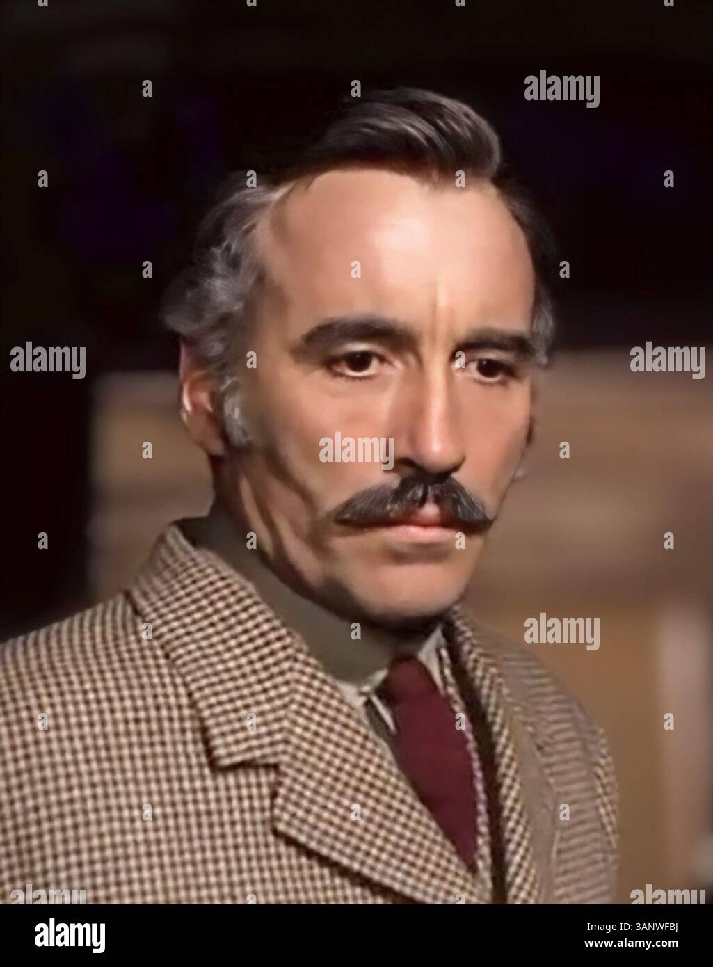 Christopher Lee. Ritratto dell'attore britannico, Sir Christopher Frank Carandini Lee (1922-2015) in Horror Express, 1972 Foto Stock