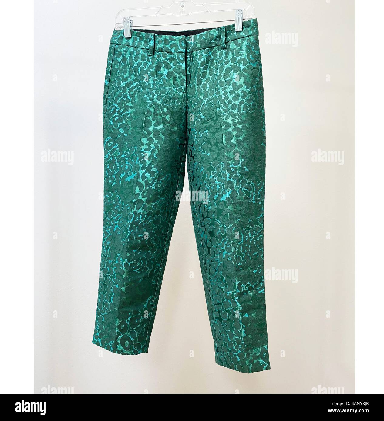 Pantaloni alla moda su sfondo bianco Foto Stock