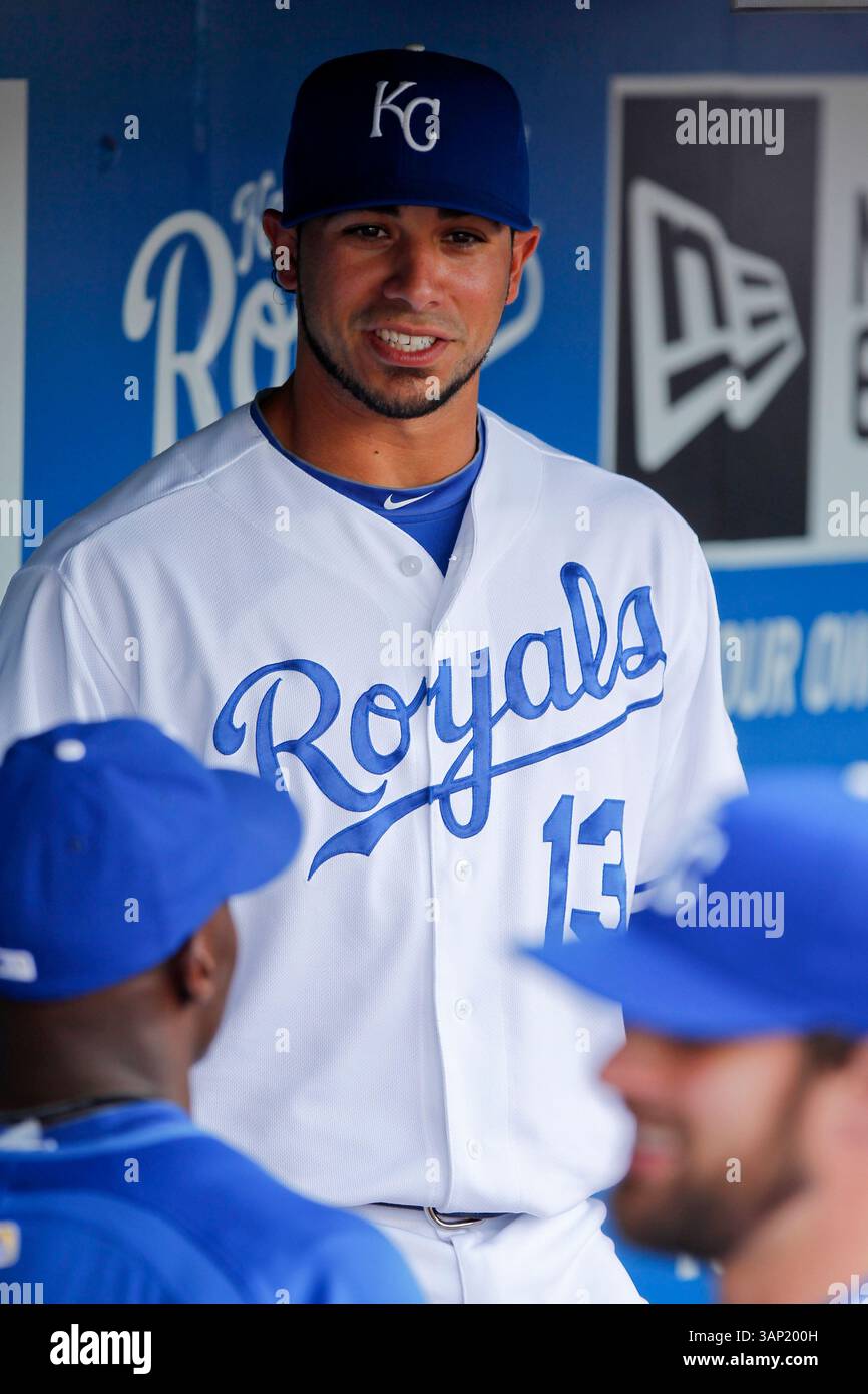 20 maggio 2011: Mike Aviles #13 di Kansas City in azione durante la partita MLB tra i St. Louis Cardinals e i Kansas City Royals al Kauffman Stadium di Kansas City, Missouri (Credit Image: © Kyle Rivas/Cal Sport Media/ZUMAPRESS.com) Foto Stock