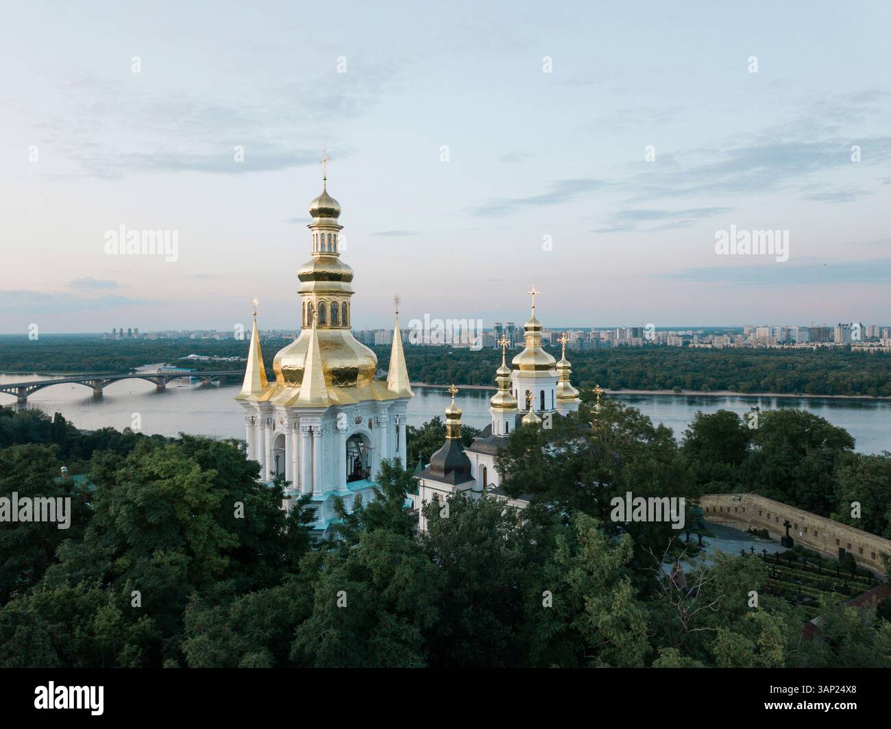 Vista aerea di Kiev Pechersk Lavra, Kiev, Ucraina. Foto Stock
