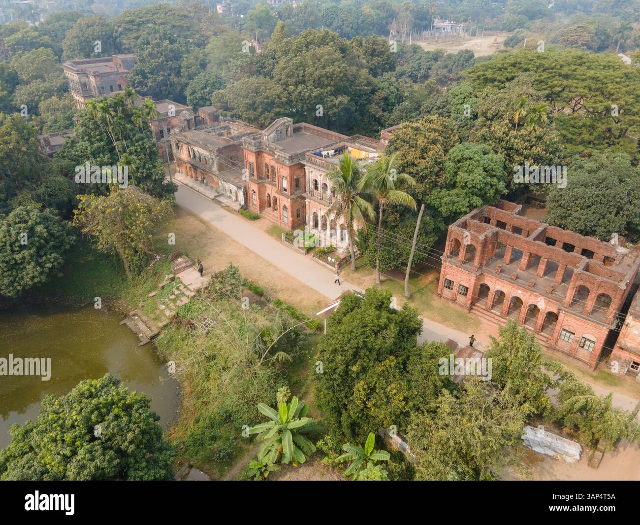 Vista droni della città di Panam in Bangladesh situato a Sonargaon Upazila di Narayanganj, Dhaka Foto Stock