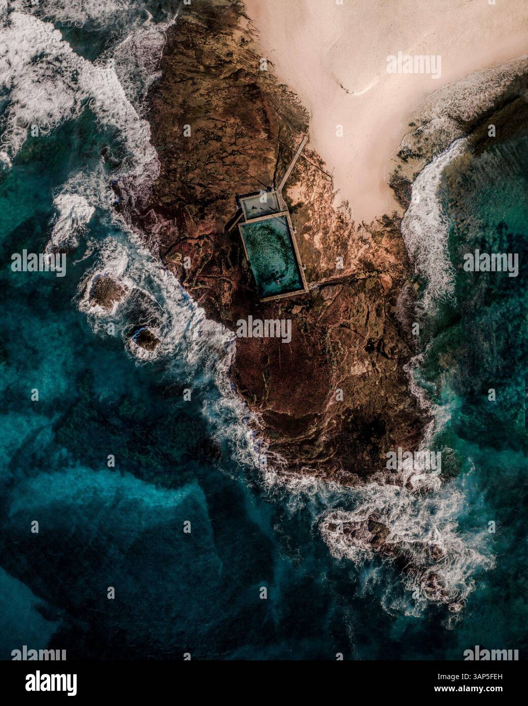 Veduta aerea della Mona vale Rock Pool, Sydney, Australia. Foto Stock