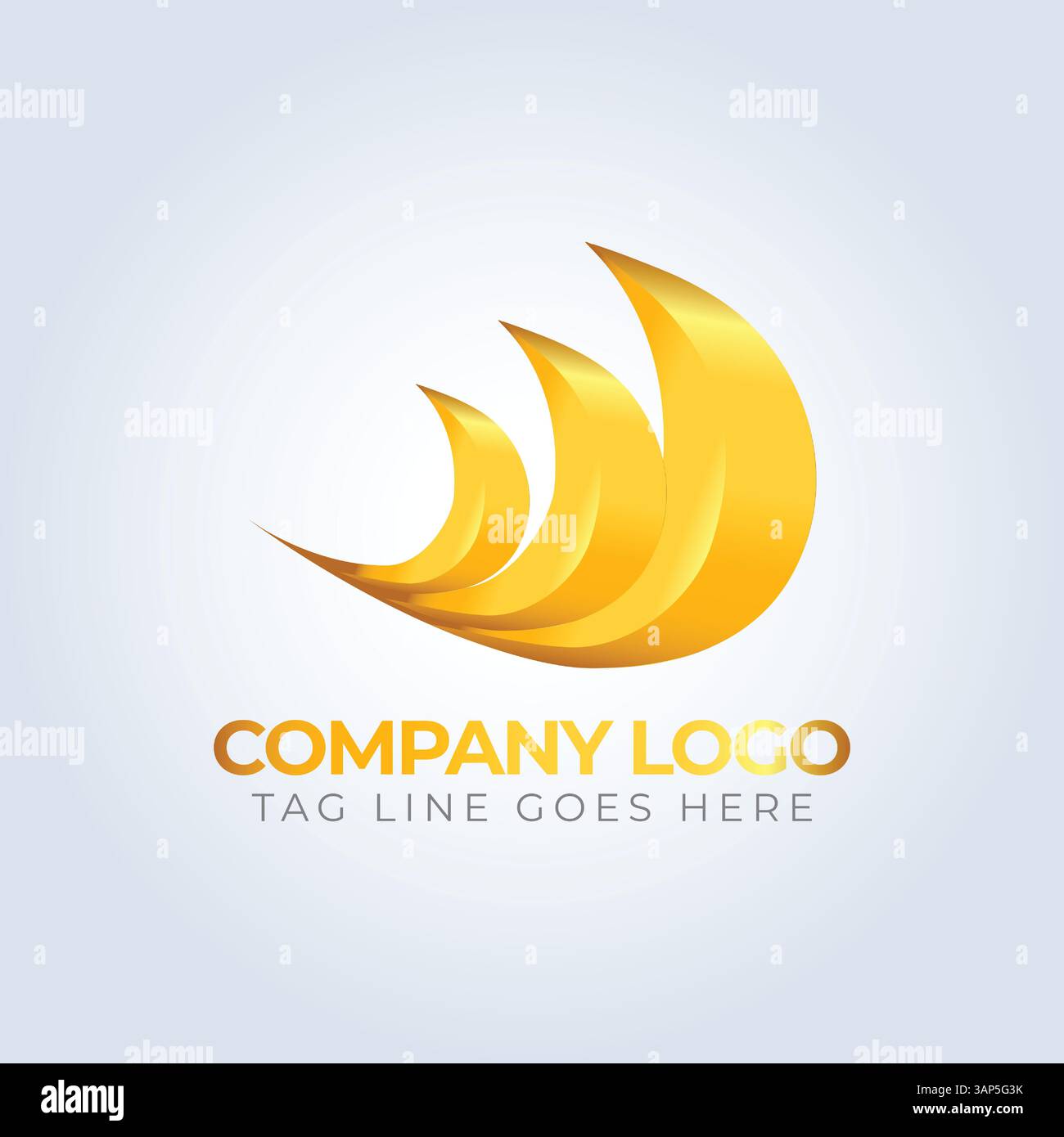 Modello logo identità aziendale dorata, tema dorato, logo univoco, logo creativo, modello logo, sfondo argento Illustrazione Vettoriale