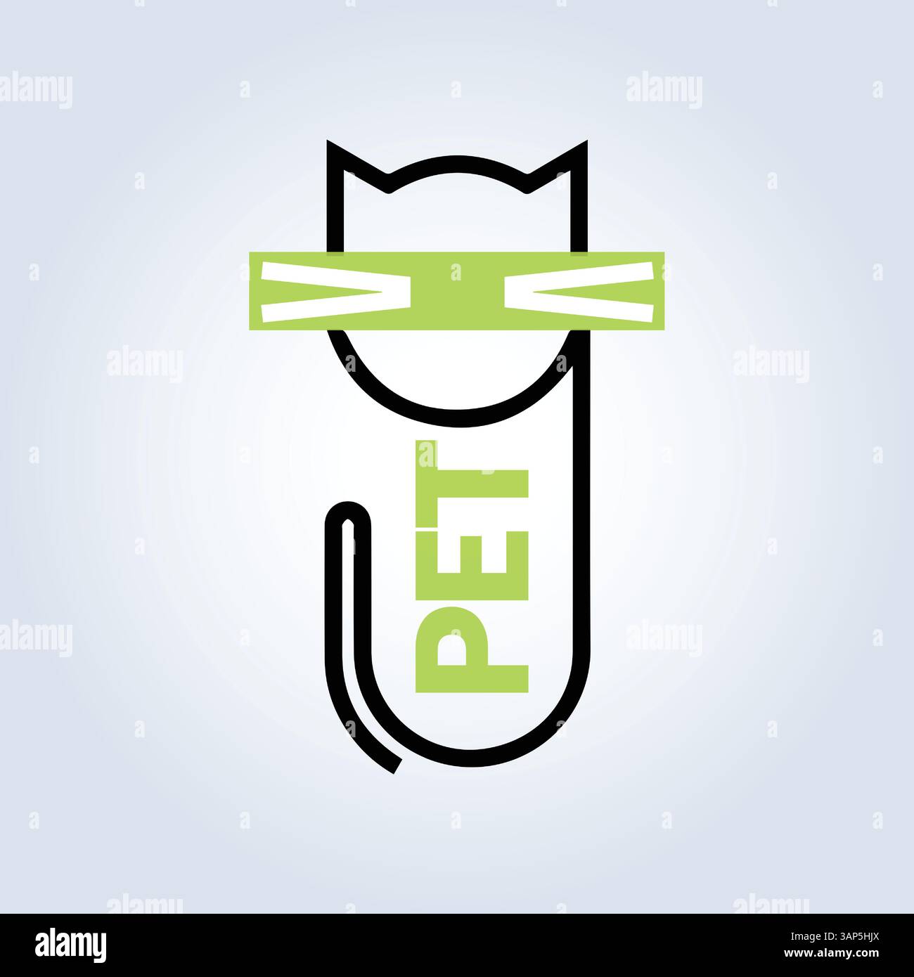 Modello del logo PET Groomers Company, negozio di animali domestici o caffetteria per gatti, parrucchiere per animali, sfondo astratto Illustrazione Vettoriale