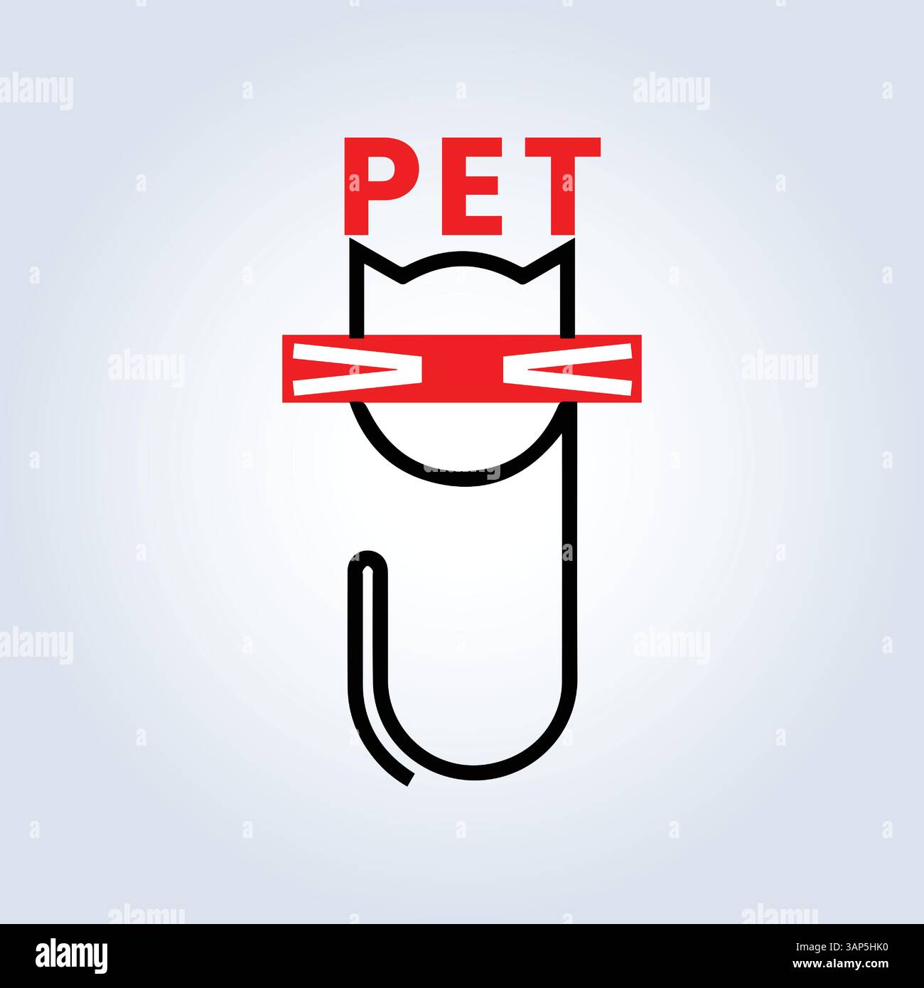 Modello del logo PET Groomers Company, negozio di animali domestici o caffetteria per gatti, parrucchiere per animali, sfondo astratto Illustrazione Vettoriale