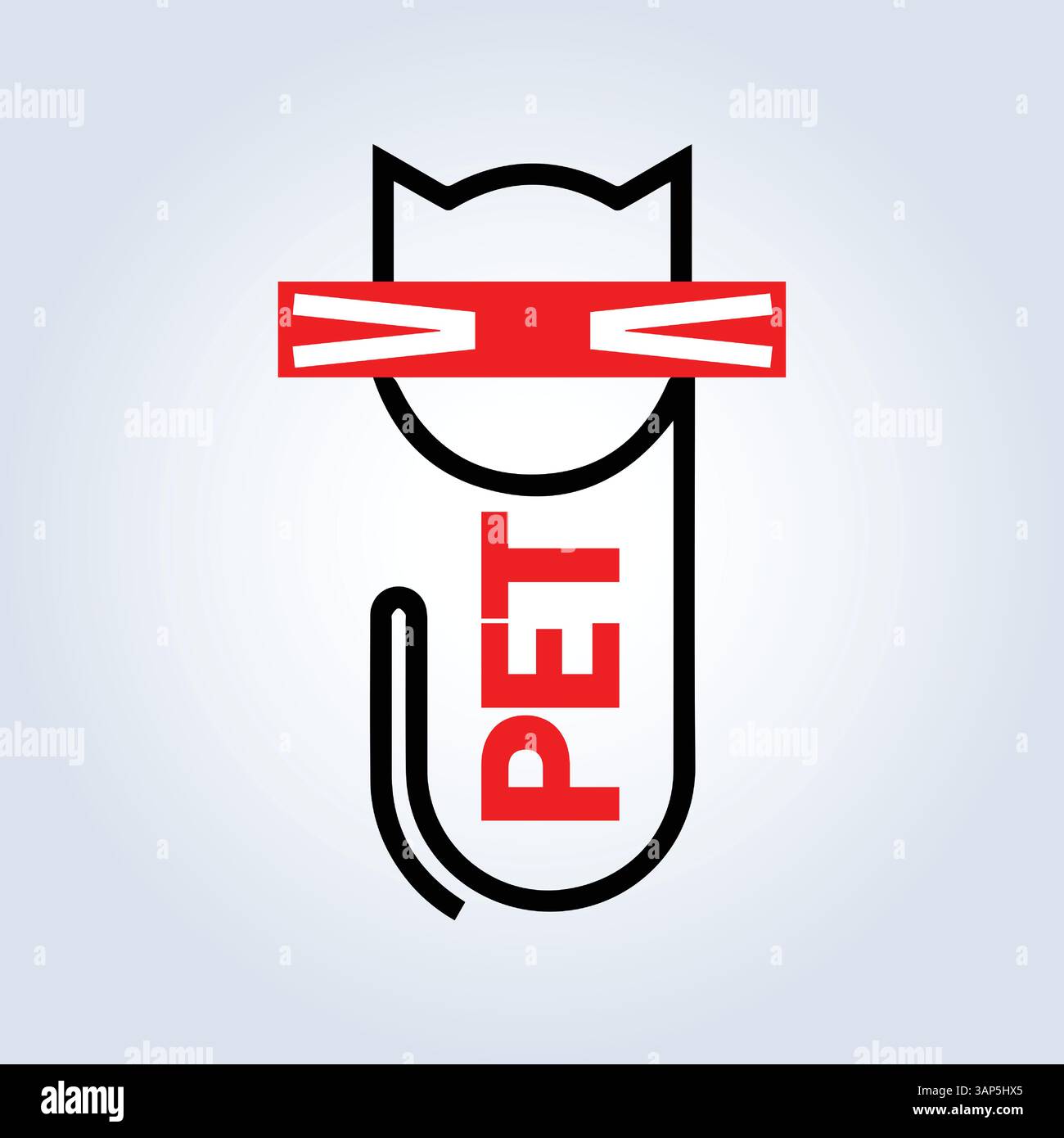 Modello del logo PET Groomers Company, negozio di animali domestici o caffetteria per gatti, parrucchiere per animali, sfondo astratto Illustrazione Vettoriale