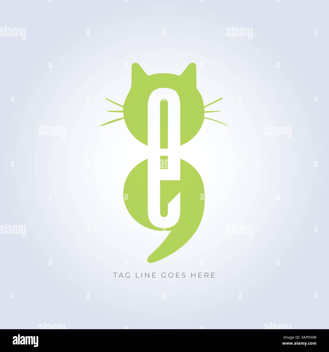 Modello del logo PET Groomers Company, negozio di animali domestici o caffetteria per gatti, parrucchiere per animali, sfondo astratto Illustrazione Vettoriale