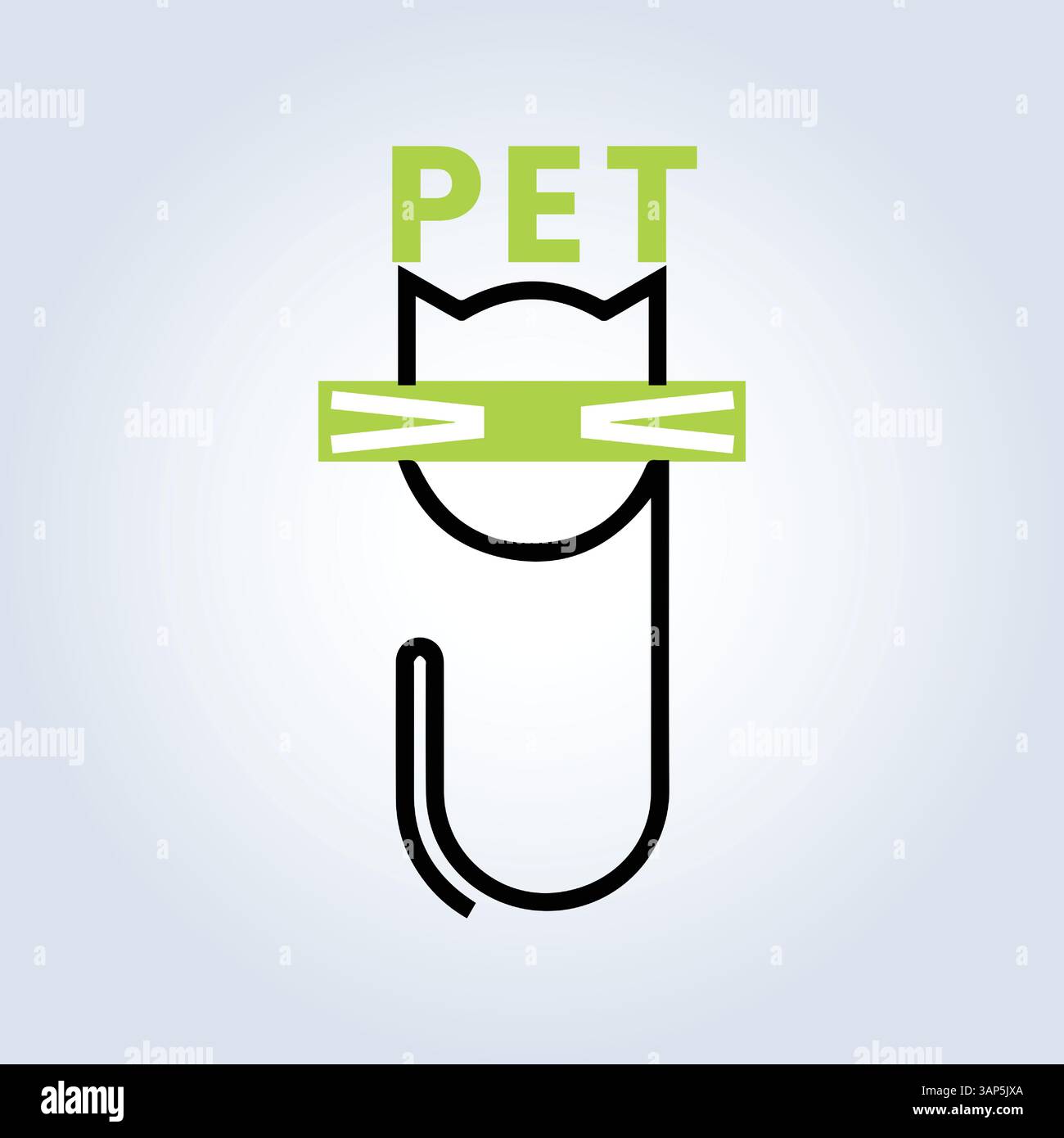 Modello del logo PET Groomers Company, negozio di animali domestici o caffetteria per gatti, parrucchiere per animali, sfondo astratto Illustrazione Vettoriale