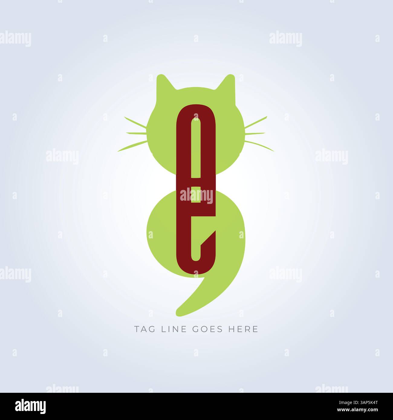 Modello del logo PET Groomers Company, negozio di animali domestici o caffetteria per gatti, parrucchiere per animali, sfondo astratto Illustrazione Vettoriale