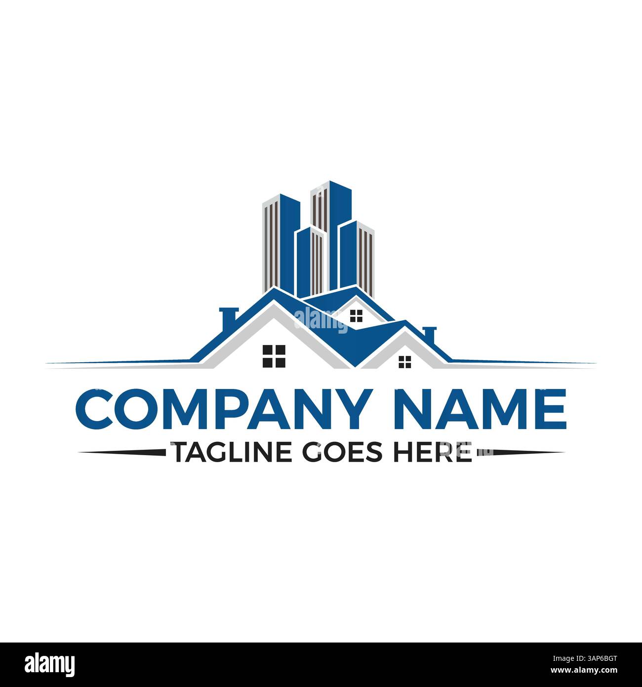 Modern Real Estate Logo Design Vector | modello professionale per il branding di case e proprietà. Illustrazione Vettoriale