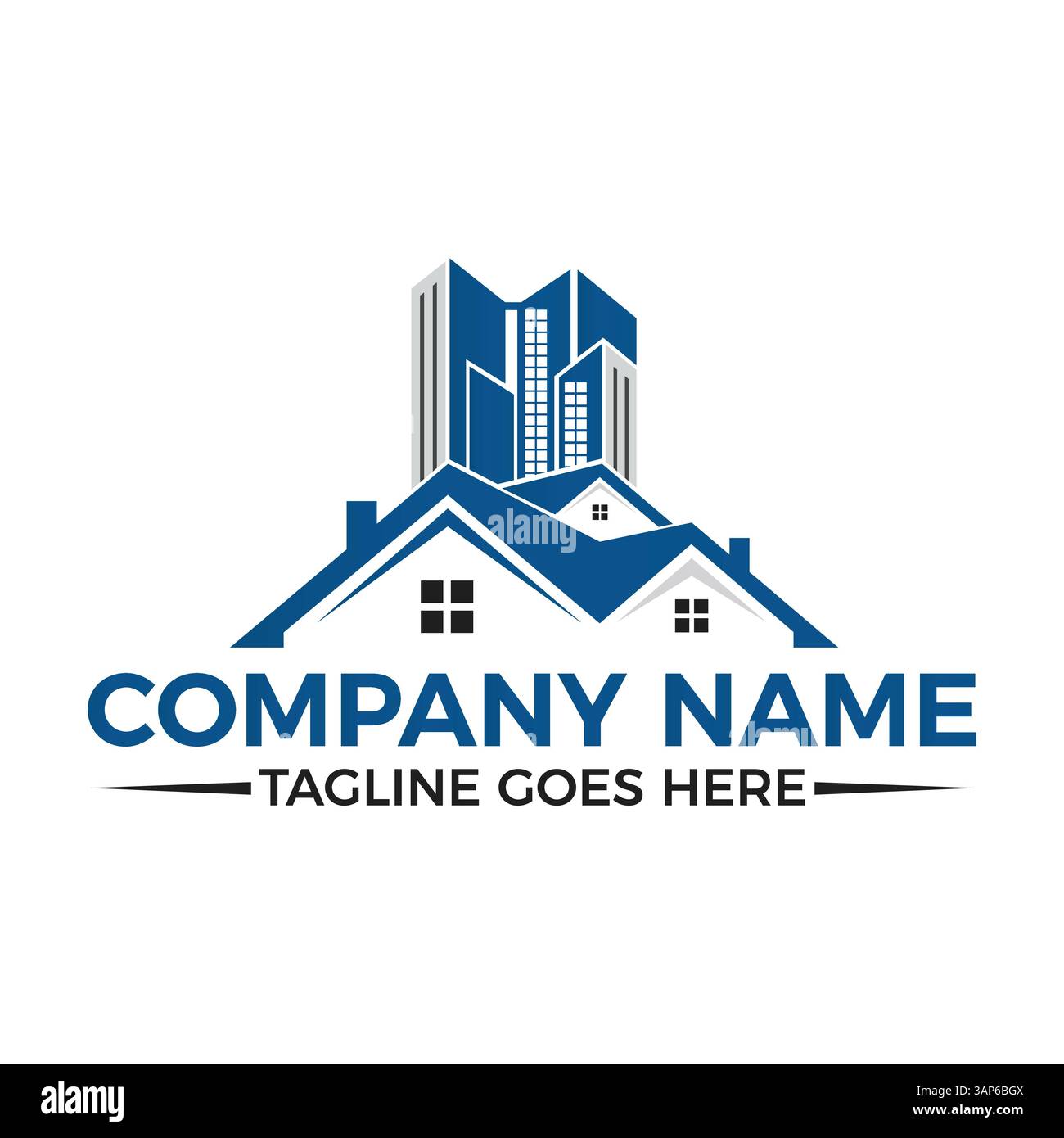 Modern Real Estate Logo Design Vector | modello professionale per il branding di case e proprietà. Illustrazione Vettoriale