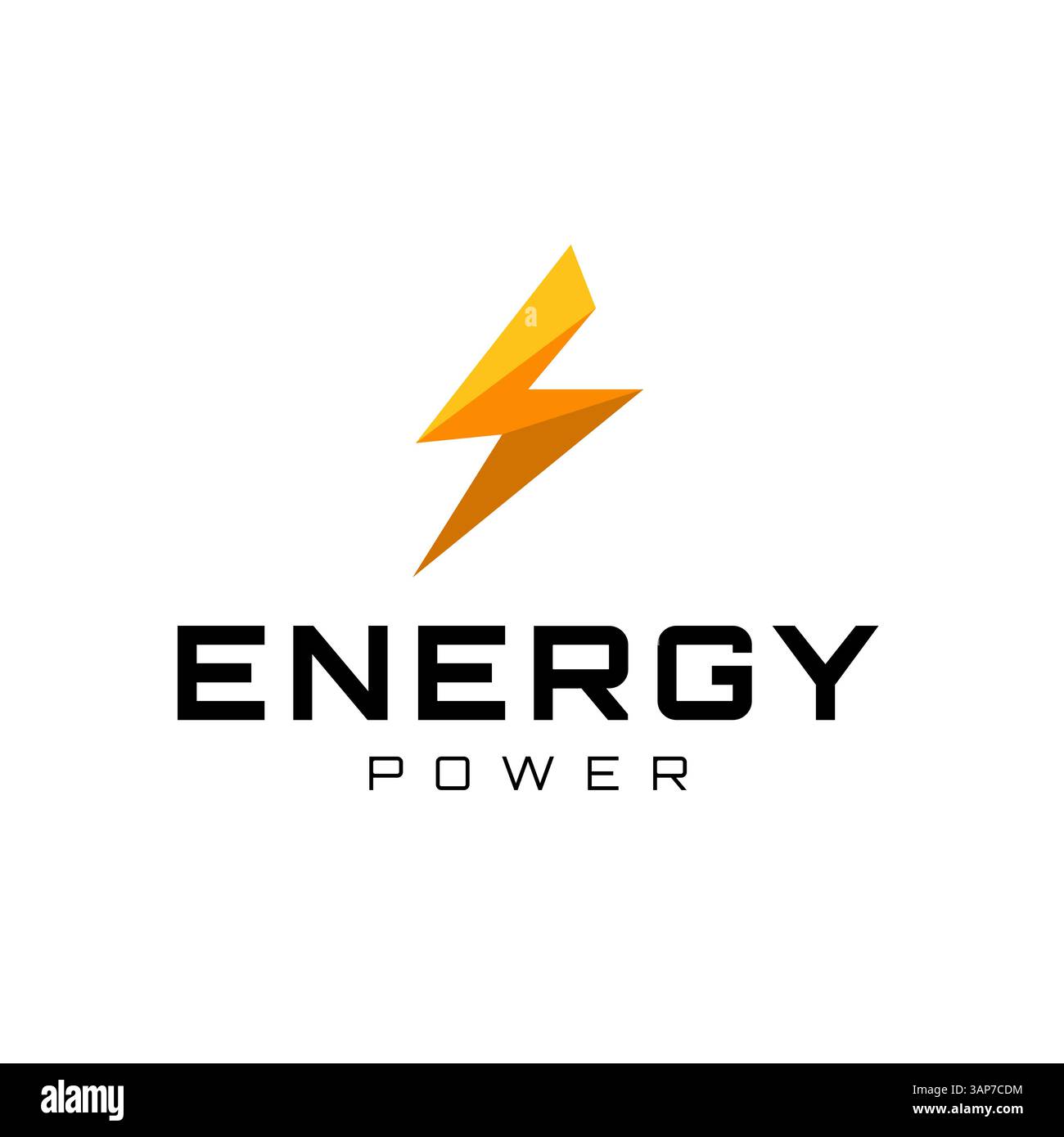 Design con logo Thunderbolt Energy Power con lo stile moderno e dinamico del simbolo Lightning Illustrazione Vettoriale