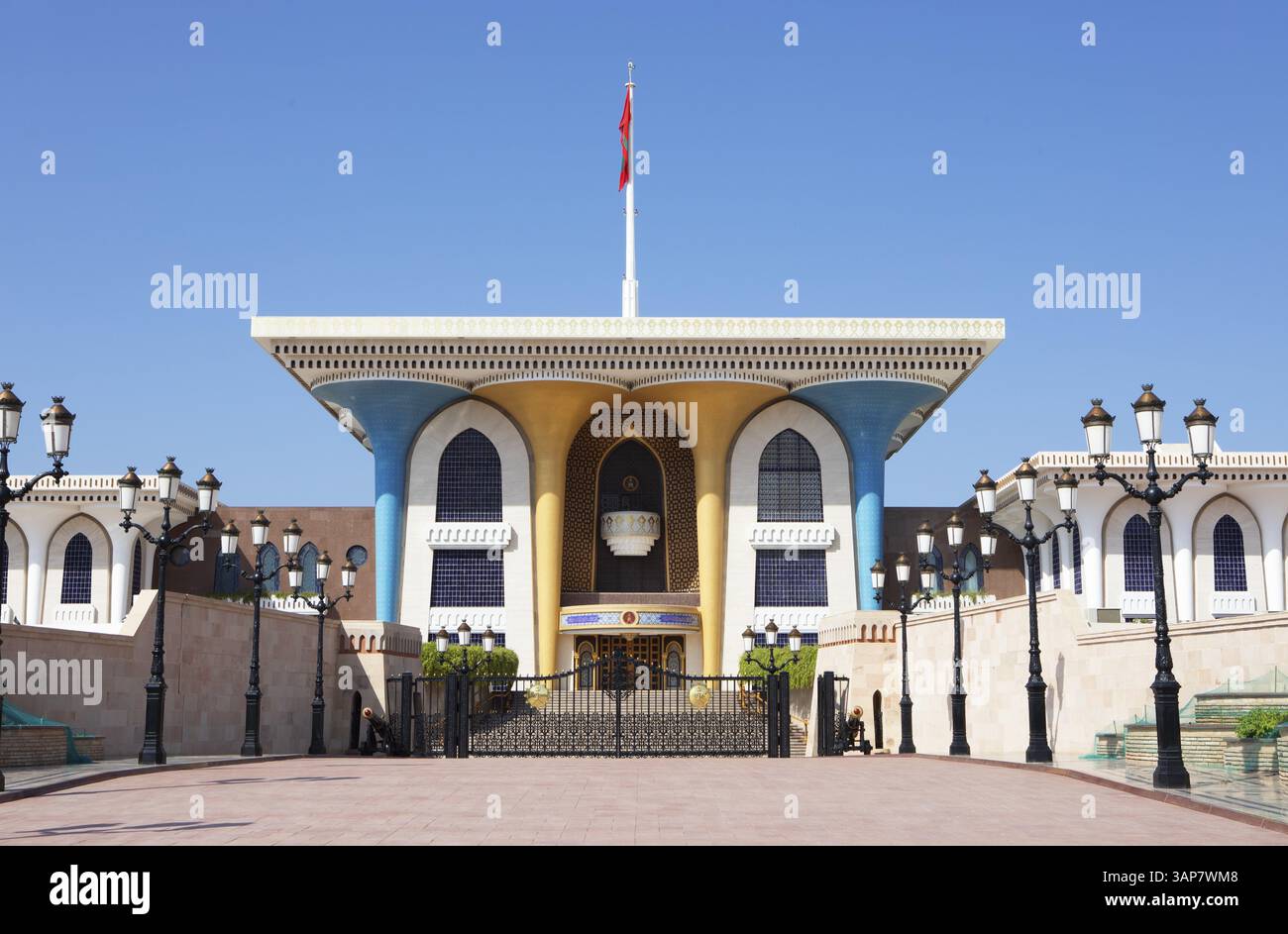 Palazzo al Alam o Qasr al-Alam o Palazzo Presidenziale, Mascate, Provincia di Mascate, Oman, Asia Foto Stock