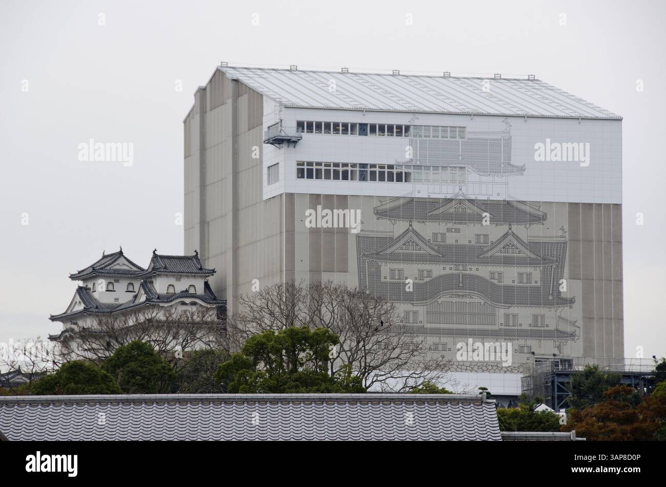 Castello di Himeji in giappone durante i lavori di ricostruzione nel novembre 2011, Himeji, Giappone, Asia Foto Stock