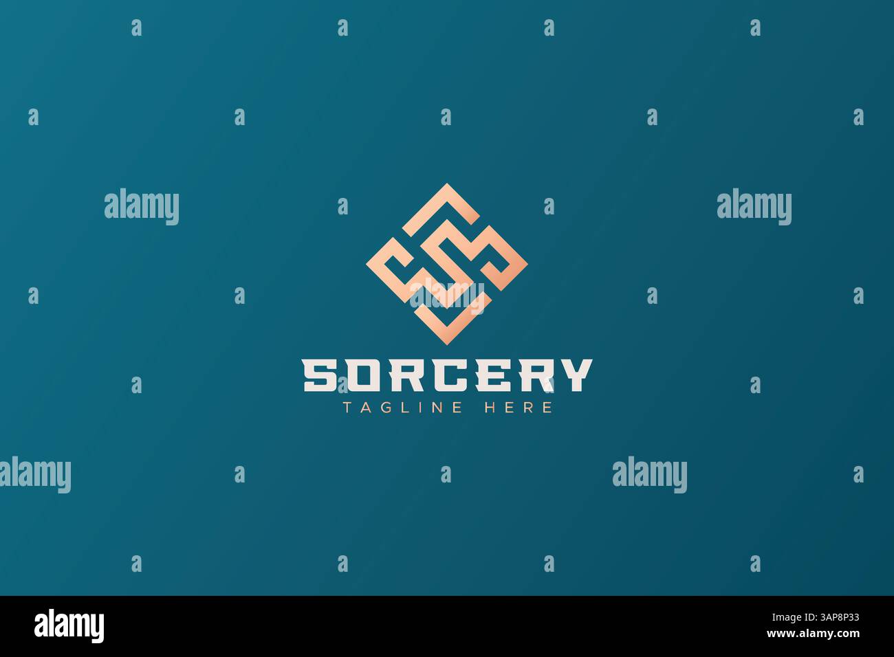 Logo Letter S a forma di linea quadrata Geometric Gold Business Company Concept elegante Illustrazione Vettoriale