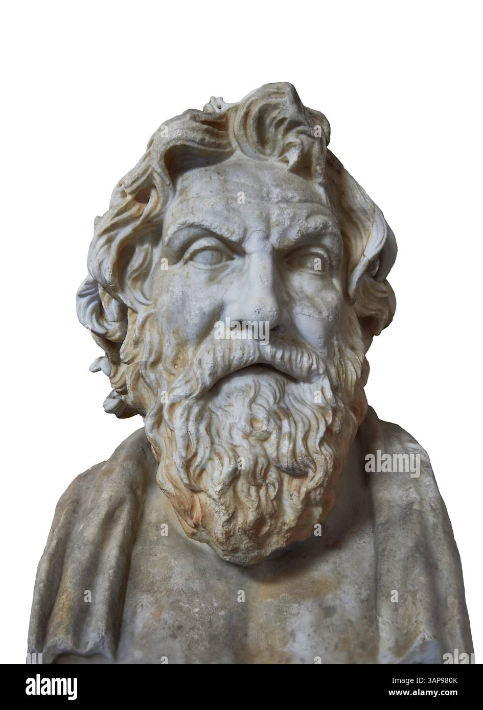 Ritratto romano di Antistene, filosofo greco cinico. Metà II secolo d.C. copia di un originale greco del III secolo a.C. di Firomaco per la città di Pergamo. Foto Stock