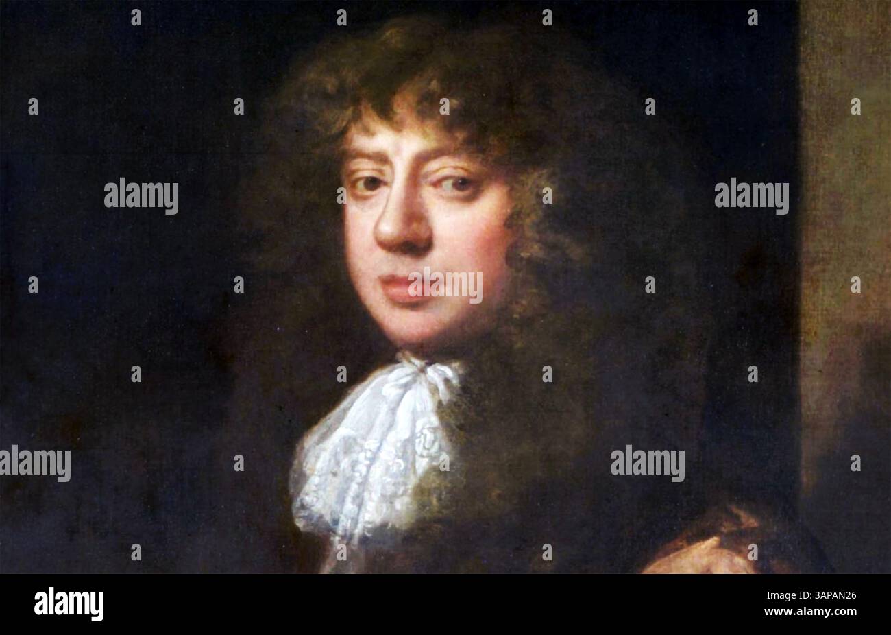 SAMUEL PEPYS (1633-1793) diarista inglese e ufficiale della Marina in un dettaglio del ritratto del 1666 di John Hayls Foto Stock