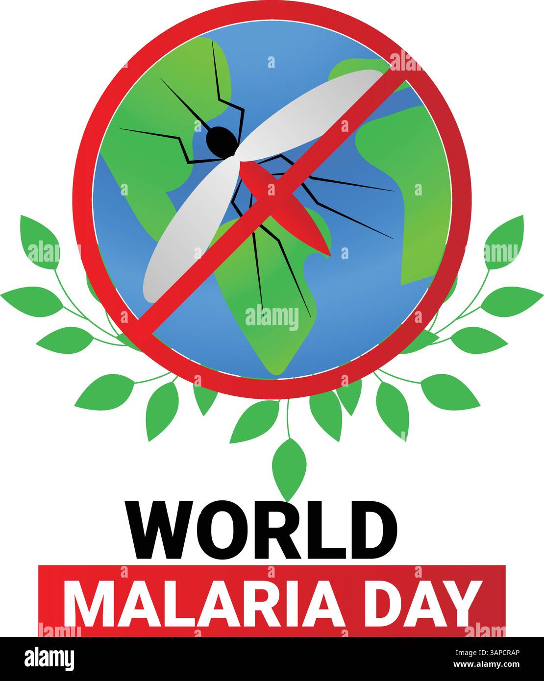 Ferma malaria Mosquito con il cartello segnaletico Illustrazione Vettoriale