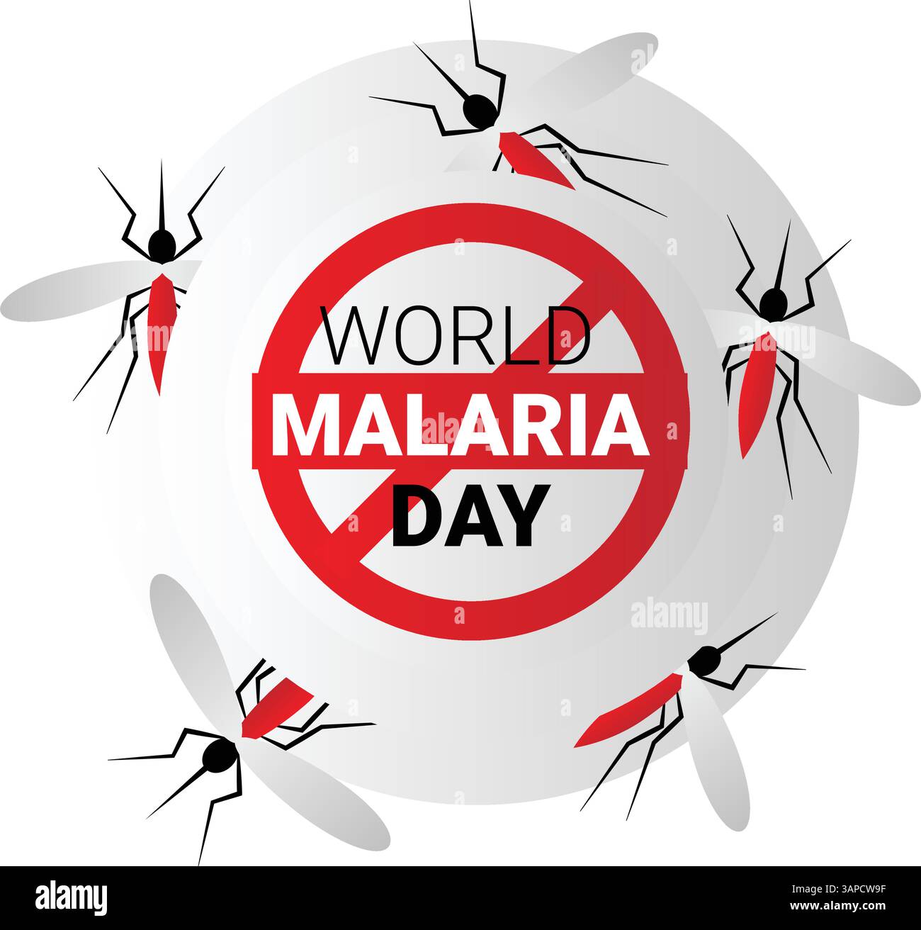 Ferma malaria Mosquito con il cartello segnaletico Illustrazione Vettoriale