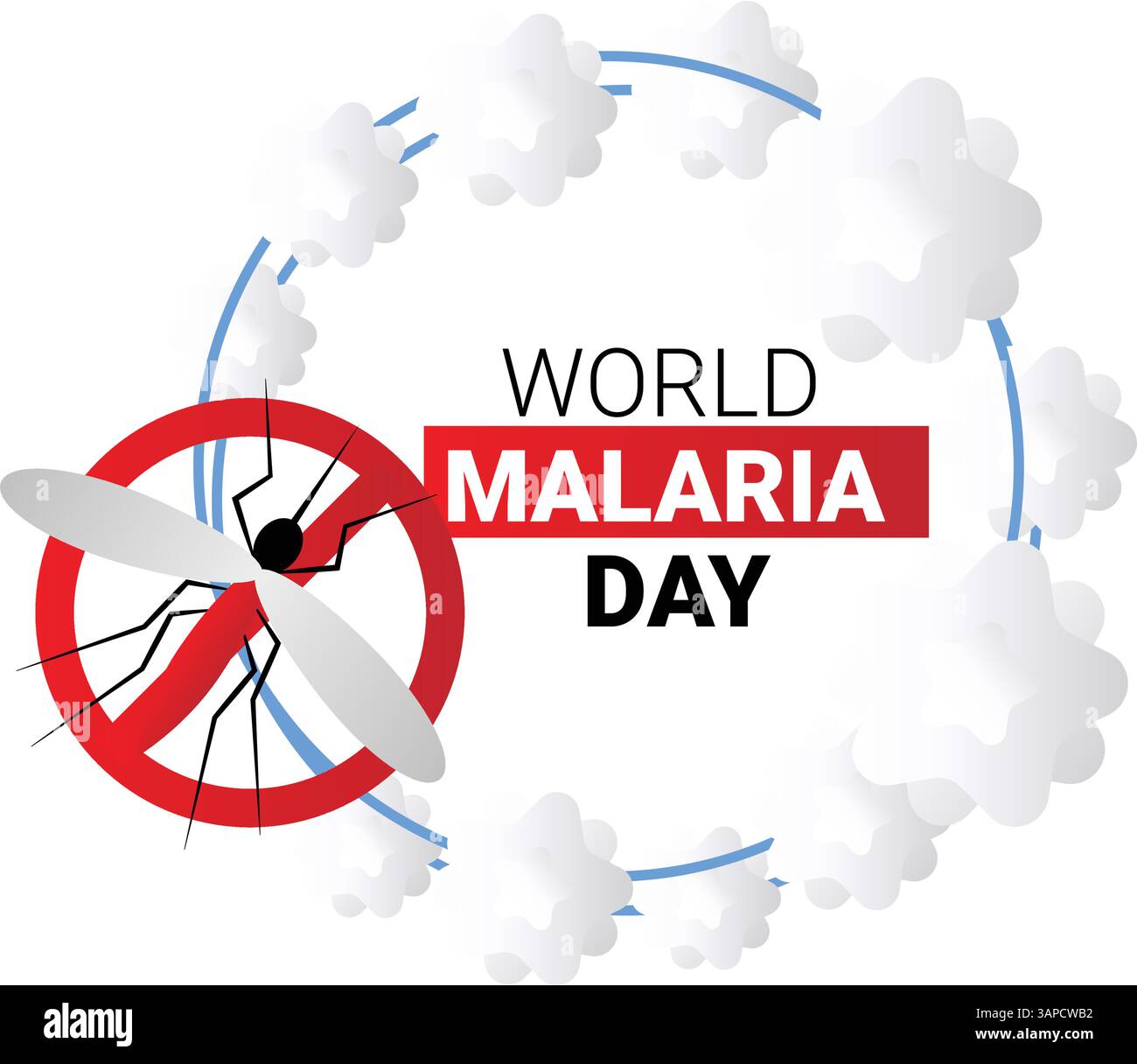 Ferma malaria Mosquito con il cartello segnaletico Illustrazione Vettoriale