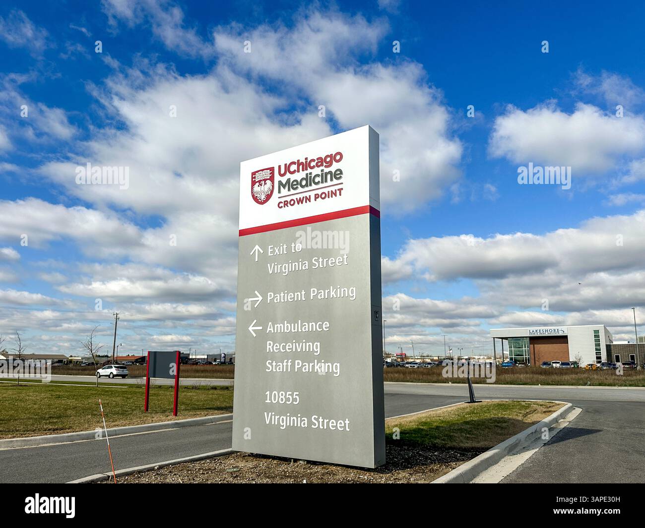 Cartello direzionale UChicago Medical Facility - Immagine stock catturata con smartphone