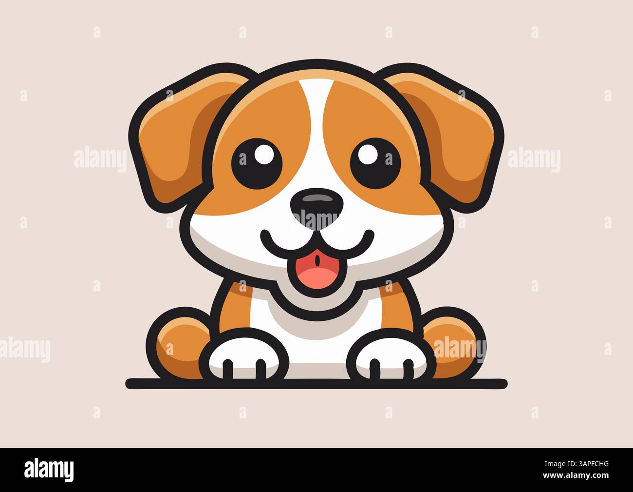 Design minimale del logo di cute Puppy, icona di cucciolo per logo e marchio per la cura degli animali domestici, download del file del modello del logo aziendale Foto Stock
