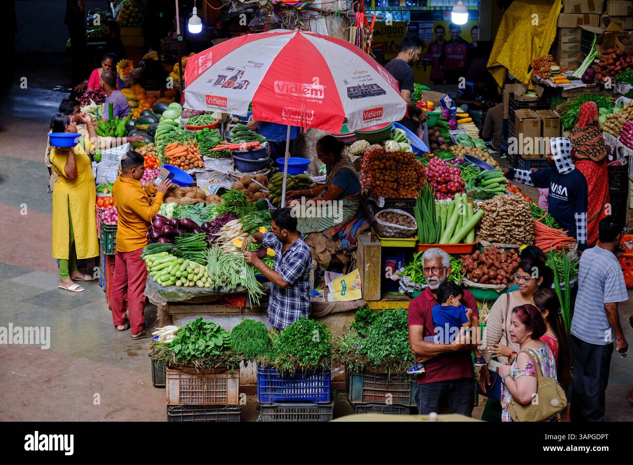 India, stato di Goa, Panaji (o Panjim), la capitale dello stato, mercato ortofrutticolo Foto Stock