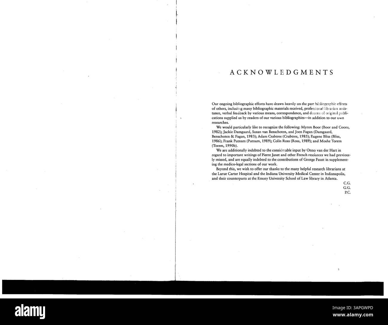 La seconda edizione della bibliografia "personalità multipla e dissociazione, 1791-1992" include nuovi aggiornamenti di ricerca sulla dissociazione, l'amnesia e gli aspetti medico-legali di questi fenomeni psicologici. Foto Stock