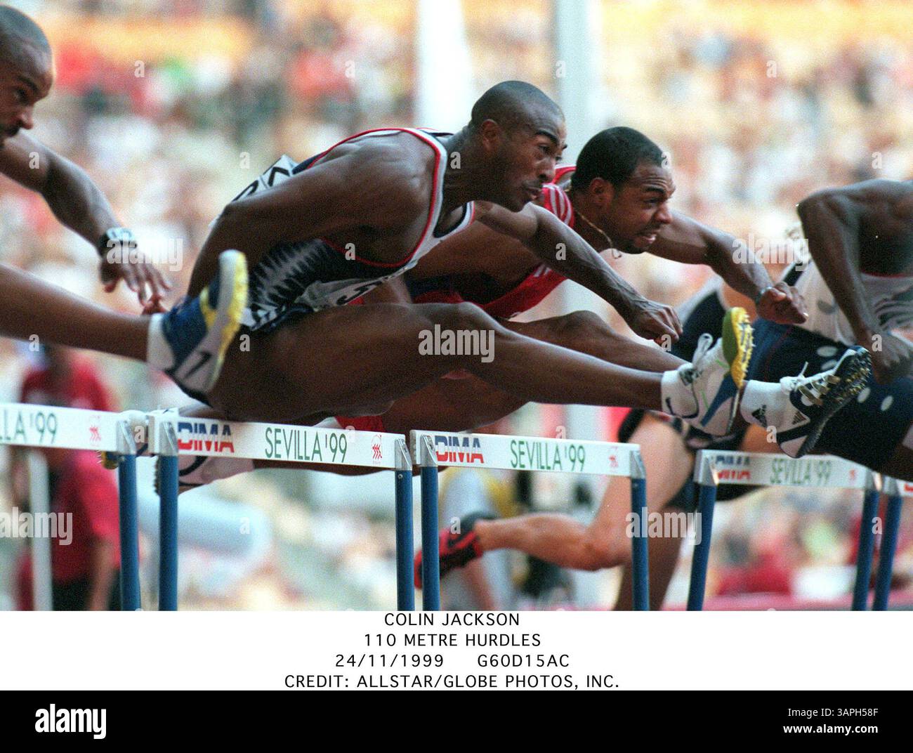 2 agosto 2011 - COLIN JACKSON.110 METRI OSTACOLI.24/11/1999.G60D15AC.CREDIT:(Credit Image: © Globe Photos/ZUMAPRESS.com) Foto Stock
