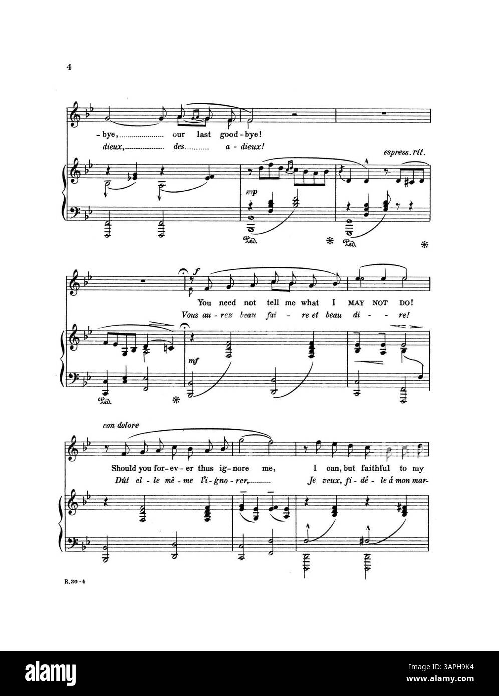 Colonna sonora intitolata "Fidelity (Obstination)", versione n.. 3 in B-flat (originale), un pezzo classico, parte di una raccolta di canzoni di compositori americani. Foto Stock