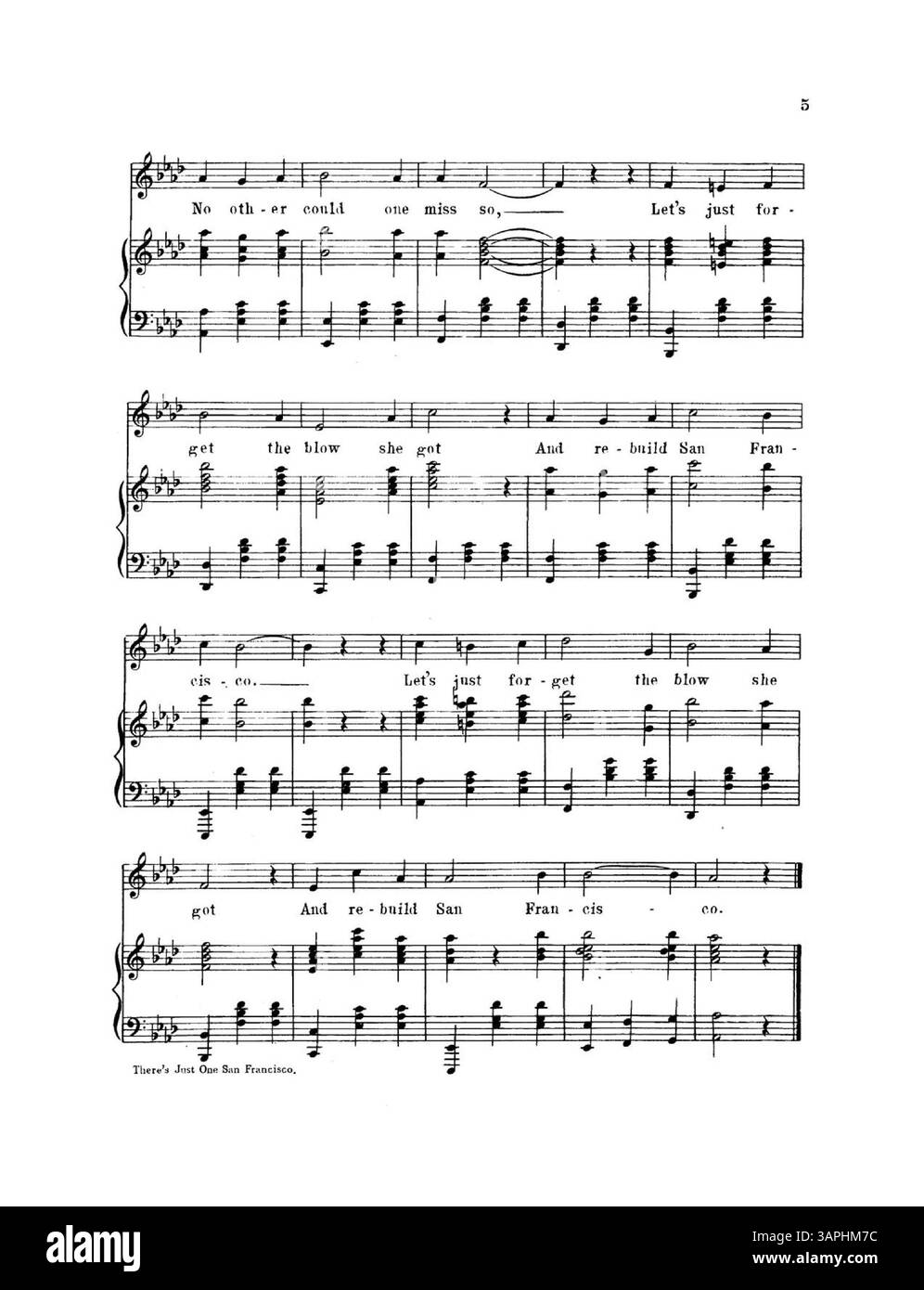 Un documento digitalizzato dal titolo "There's Just One San Francisco", disponibile tramite le biblioteche dell'Università dell'Oregon, che è di pubblico dominio. Questo documento fa luce sui contributi storici, culturali e musicali di San Francisco durante i primi anni del XX secolo. Foto Stock