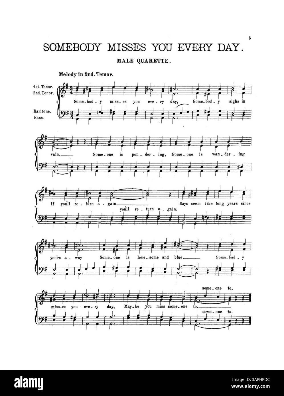 Questo brano musicale, tenuto presso la University of Oregon Libraries, presenta testi di Will J. Harris e musica di M.D. Harris. Include un arrangiamento di quartetto maschile con melodia di secondo tenore. La copertina elenca Vardon, Perry & Wilber come "quei tre ragazzi". Le pubblicità promuovono canzoni come "Red Moon", "U.S.A. per i miei" e "CAN i Make Love to You". Il colore dell'immagine digitale potrebbe differire dall'originale. Per le annotazioni, contattare Music Services. Foto Stock