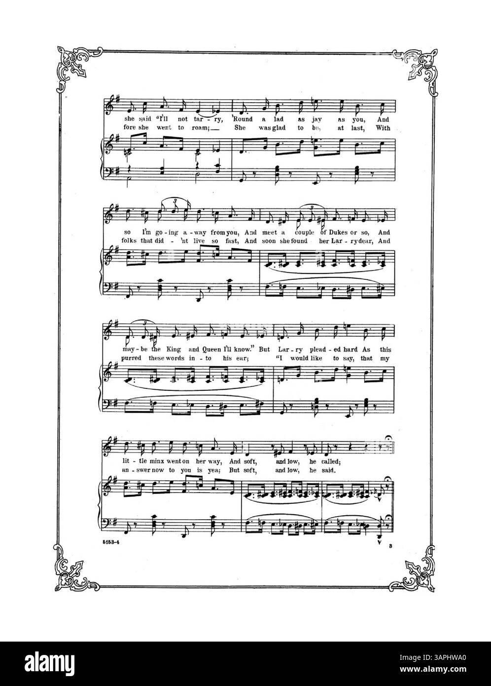 Questa copertina contiene la canzone "Say Fay", scritta da Marie Doro e un successo di "The Little Cherub". La copertina posteriore include un annuncio per "i Like Your Way", con un ritornello da una delle popolari canzoni valzer dell'epoca. Foto Stock