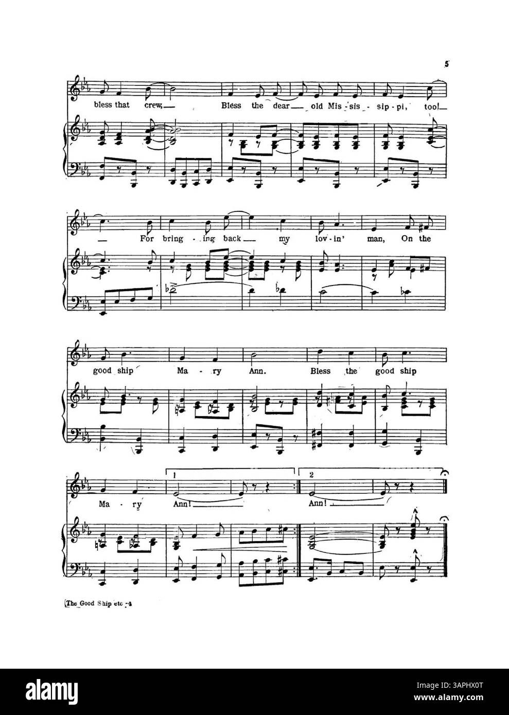 Questa copia di "The Good Ship Mary Ann" ha una grande pubblicità sul retro di copertina per "Rebecca of Sunny-Brook Farm", che mostra una produzione musicale. Foto Stock